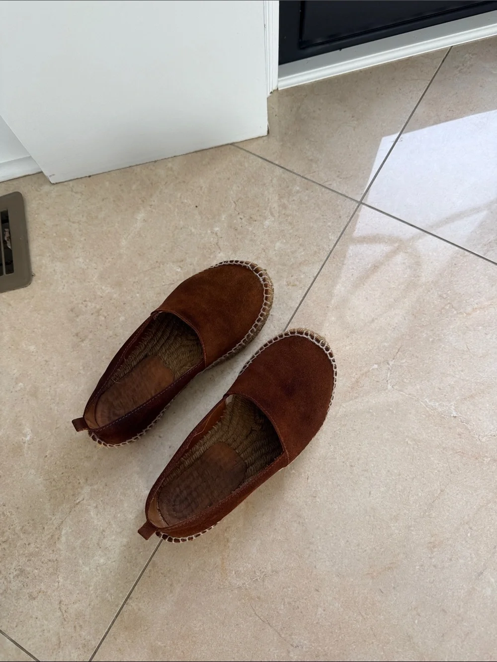 Women Brown Suede Slip-On Espadrilles